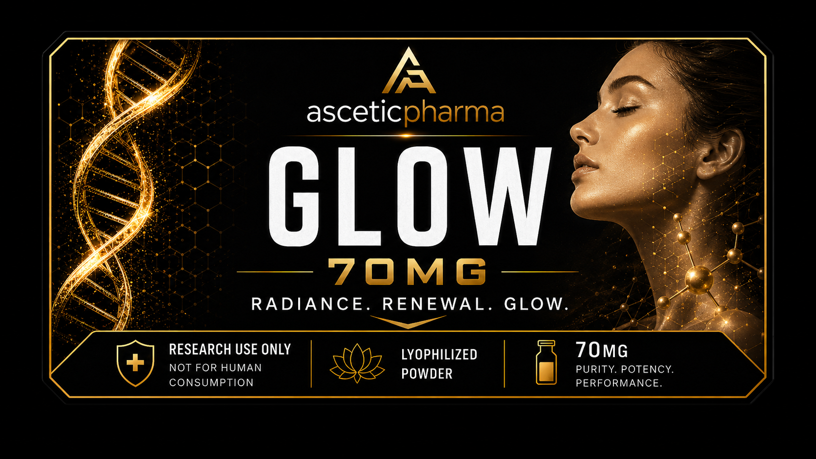GLOW 70 mg Blend label artwork