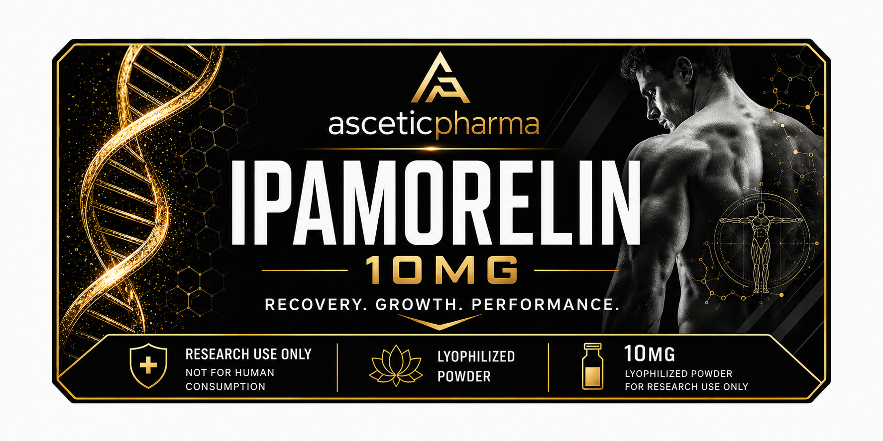 Ipamorelin 10 mg label artwork